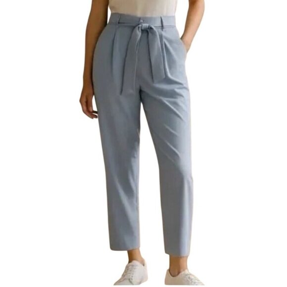 Athleta Pants - NWT Athleta Size 8 Skyline II Paperbag Waist Light Blue Pants Tie Waist